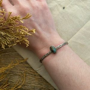 Sterling silver turquoise stacking cuff